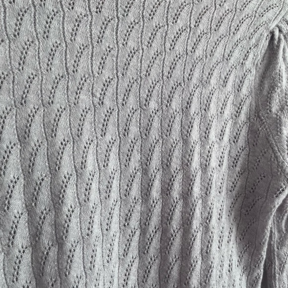 ZARA Blue Ruffle Wool and Alpaca Blend Cropped Sweater Medium - Picture 11 of 13